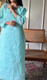 将图像加载到图库查看器中, Anisa Women's Lakhnavi Handcrafted Cotton Chikankari Kurti - HONC0356981