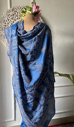 Load image into Gallery viewer, Women's Lakhnavi Handcrafted Tussar Silk Chikankari Saree - HONC0342571