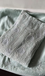 Load image into Gallery viewer, Laiba Women's Lakhnavi Handcrafted Mul Chanderi Semi - Stitched Anarkali And Dupatta Set - HONC0288583