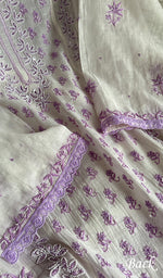 将图像加载到图库查看器中, Saziya Women's Lakhnavi Handcrafted Mul Chanderi Semi - Stitched Kurta And Dupatta Set -HONC0214336