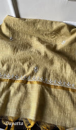 Load image into Gallery viewer, Women's Lakhnavi Handcrafted Linen Cotton Semi -Stitched Anarkali And Dupatta Set - HONC0246477