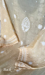 Load image into Gallery viewer, Women's Lakhnavi Handcrafted Mul Chanderi Semi-Stitched Kurta And Dupatta Set - HONC0307410