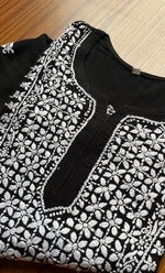 将图像加载到图库查看器中, Women's Lucknowi Handcrafted Modal Cotton Chikankari Kurti - HONC0298738