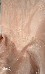 Load image into Gallery viewer, Women's Lakhnavi Handcrafted Pure Organza Chikankari Unstitched Kurta And Dupatta Set- HONC0327850