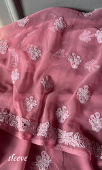Load image into Gallery viewer, Women's Lakhnavi Handcrafted Unstitched Faux-Georgette Chikankari Suit Material - HONC0263369