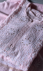 Load image into Gallery viewer, Women's Lakhnavi Handcrafted Mul Chanderi Semi - Stitched Kurta And Dupatta Set - HONC0258042