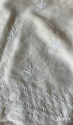 Load image into Gallery viewer, Women's Lakhnavi Handcrafted Munga Silk Chikankari Kurta And Dupatta Set- HONC0259741