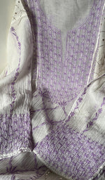 Load image into Gallery viewer, Kashish Women's Lakhnavi Handcrafted Mul Chanderi Semi - Stitched Kurta And Dupatta Set - HONC0252786