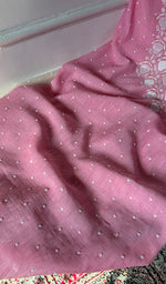 Load image into Gallery viewer, Jazba Women's Lakhnavi Handcrafted Mul Chanderi UnStitched Kurta And Dupatta Set - HONC0370225