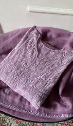 将图像加载到图库查看器中, Women's Lucknowi Handcrafted Kota Cotton Chikankari Semi Stitched Kurta And Dupatta Set - HONC0318336