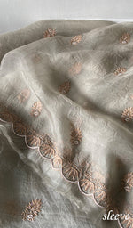 Load image into Gallery viewer, Women's Lakhnavi Handcrafted Pure Organza Chikankari Unstitched Kurta And Dupatta Set - HONC0352105