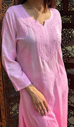 Load image into Gallery viewer, Women's Lucknowi Handcrafted Modal Cotton Chikankari Kurti - HONC0225854
