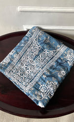 将图像加载到图库查看器中, Women's Lakhnavi Handcrafted Cotton Chikankari Unstitched Kurti Fabric - HONC0315337