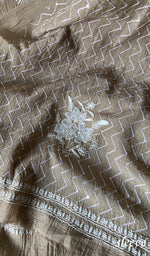 Load image into Gallery viewer, Women's Lakhnavi Handcrafted Unstitched Maheshwari Mul Chanderi Kurta And Dupatta Set - HONC0288968