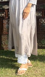 将图像加载到图库查看器中, Heer Women's Lucknowi Handcrafted Modal Cotton Chikankari Kurti - HONC0236995