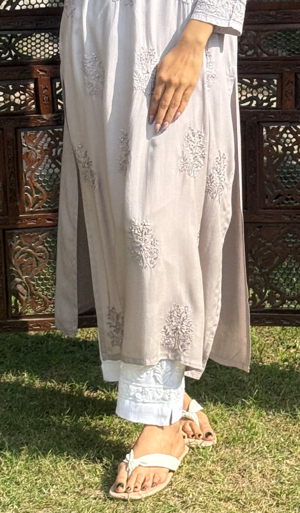 Heer Women's Lucknowi Handcrafted Modal Cotton Chikankari Kurti - HONC0236995