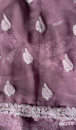 将图像加载到图库查看器中, Women's Lucknowi Handcrafted Faux-Georgette Chikankari Suit Material - HONC0263412