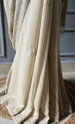 Load image into Gallery viewer, Women's Lakhnavi Handcrafted Pure Silk Georgette Chikankari - HONC0288394