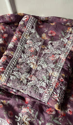 将图像加载到图库查看器中, Disha Women's Lakhnavi Handcrafted Organza Chikankari Unstitched Kurta And Dupatta Set - HONC0201475