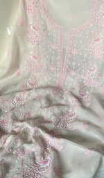 Load image into Gallery viewer, Shirin Women's Lakhnavi Handcrafted Mul Chanderi Unstitched Kurta And Dupatta Set - HONC0249185