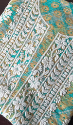 Load image into Gallery viewer, Women's Lakhnavi Handcrafted Cotton Chikankari Unstitched Kurti Fabric - HONC0284381