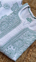 将图像加载到图库查看器中, Women's Lucknowi Handcrafted Cotton Chikankari Kurti - HONC0274389