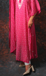 Load image into Gallery viewer, Rabia Women's Lucknowi Handcrafted Mul chanderi Chikankari Kaftan - HONC0304368