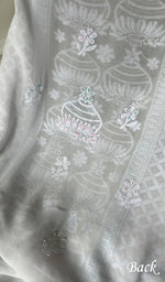 Load image into Gallery viewer, Women's Lucknowi Handcrafted Viscose Georgette Unstitched Chikankari Kurta And Dupatta Set - HONC0271321