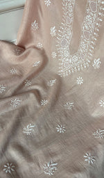 将图像加载到图库查看器中, Lucknowi Handcrafted Maheshwari Mul chanderi Chikankari Unstitched Men's Kurta Fabric - HONC0288622