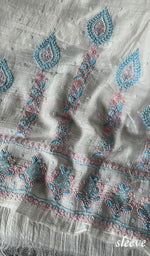 Load image into Gallery viewer, Junoon Women's Lakhnavi Handcrafted Mul Chanderi Unstitched Kurta And Dupatta Set - HONC0278280