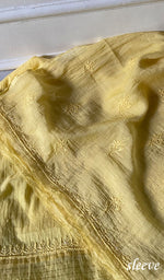 Load image into Gallery viewer, Women's Lakhnavi Handcrafted Mul Chanderi Unstitched Chikankari Full Suit Material - HONC0345047