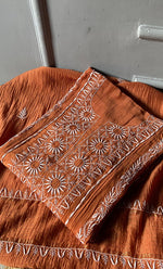 将图像加载到图库查看器中, Women's Lakhnavi Handcrafted Mul Chanderi Semi - Stitched Kurta And Dupatta Set - HONC0308702