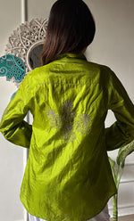 将图像加载到图库查看器中, Arohi Women's Lakhnavi Handcrafted Pure Manglore silk top with fine Chikankari - HONC0306909