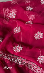 将图像加载到图库查看器中, Women's Lucknowi Handcrafted Faux-Georgette Chikankari Suit Material - HONC0311926