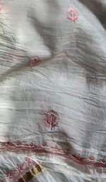 将图像加载到图库查看器中, Women's Lakhnavi Handcrafted Mul Chanderi Unstitched Kurta And Dupatta Set - HONC0287715