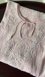 Load image into Gallery viewer, Rabia Women's Lucknowi Handcrafted Mul Chanderi Chikankari Kaftan - HONC0259173