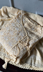 Load image into Gallery viewer, Sehmat Women's Lakhnavi Handcrafted Kota Cotton  Semi -Stitched Angrakha And Dupatta Set- HONC0301718