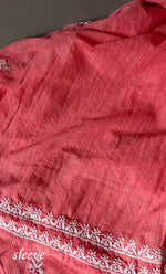 Load image into Gallery viewer, Women's Lucknowi Handcrafted Kota Cotton Chikankari Unstitched  Kurta And Dupatta Set - HONC0305970