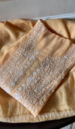 Load image into Gallery viewer, Maira Women's Lakhnavi Handcrafted Mul Chanderi Semi - Stitched Anarkali And Dupatta Set - HONC0298064