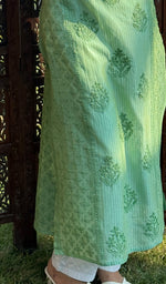 将图像加载到图库查看器中, Masooma Women's Lucknowi Handcrafted Chanderi Silk Chikankari Kurti - HONC0258058