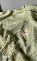 Load image into Gallery viewer, Women's Lakhnavi Handcrafted Mul Chanderi Unstitched Kurta And Dupatta Set- HONC0312987