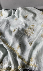 Load image into Gallery viewer, Women's Lakhnavi Handcrafted Mul Chanderi Unstitched Kurta And Dupatta Set- HONC0312985