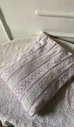 Load image into Gallery viewer, Women's Lakhnavi Handcrafted Pure Silk Georgette Chikankari Semi - stitched Anarkali And Dupatta Set- HONC0335355