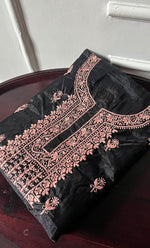 Load image into Gallery viewer, Charvi Women's Lakhnavi Handcrafted Organza Chikankari Unstitched Kurti Fabric - HONC0336183