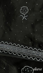 将图像加载到图库查看器中, Rose Women's Lakhnavi Handcrafted Pure Organza Chikankari Unstitched Kurta And Dupatta Set- HONC0272169