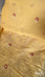 Load image into Gallery viewer, Women's Lakhnavi Handcrafted Chanderi Silk Unstitched Chikankari Full Suit - HONC0369251