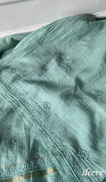 Load image into Gallery viewer, Women's Lakhnavi Handcrafted Mul Chanderi Unstitched Chikankari Full Suit Material - HONC0345050