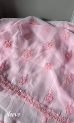 将图像加载到图库查看器中, Women's Lakhnavi Handcrafted Unstitched Faux-Georgette Chikankari Suit Material - HONC0263060