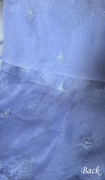 Load image into Gallery viewer, Women's Lakhnavi Handcrafted Pure Organza Chikankari Unstitched Kurta And Dupatta Set- HONC0342727