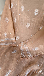 Load image into Gallery viewer, Women's Lakhnavi Handcrafted Mul Chanderi Semi Stitched Kurta And Dupatta Set - HONC358771